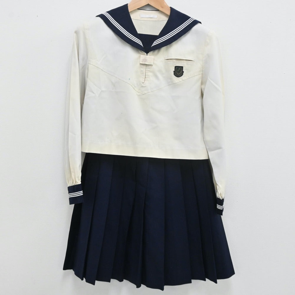 【中古】兵庫県 東洋大学付属姫路高等学校 女子制服 3点（セーラー服・スカート）sf009596