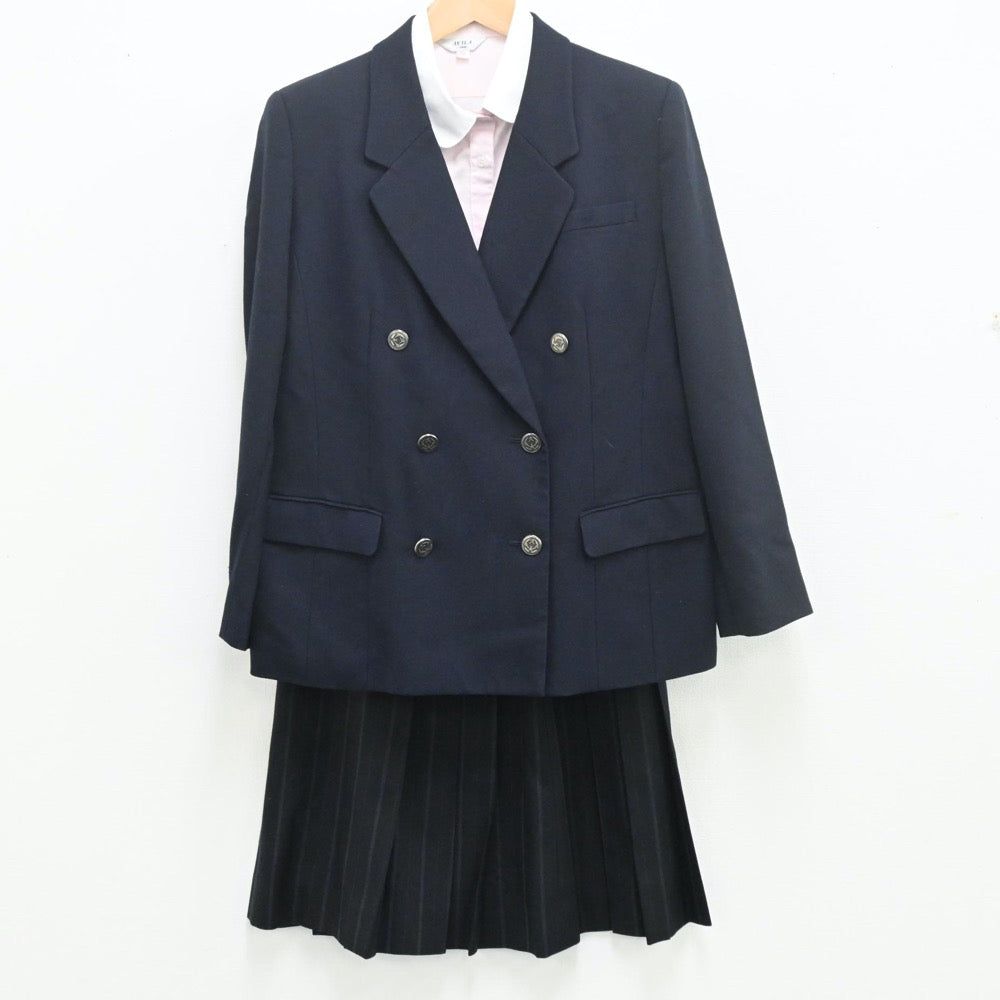 【中古】埼玉県 埼玉県立久喜高等学校 女子制服 4点（ブレザー・シャツ・ニット・スカート）sf009604