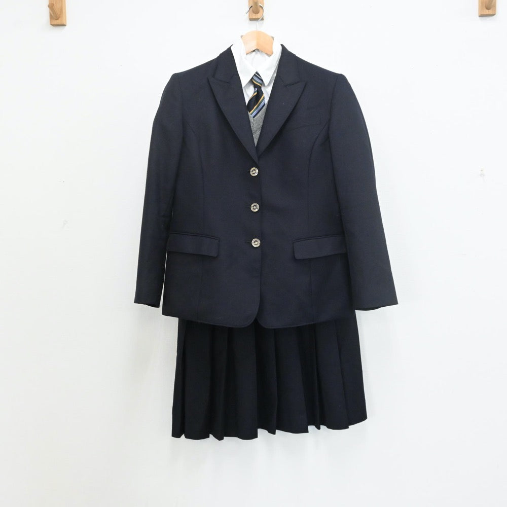 【中古】岡山県 岡山県立岡山芳泉高校 女子制服 6点（ブレザー・ニット・シャツ・スカート）sf009708