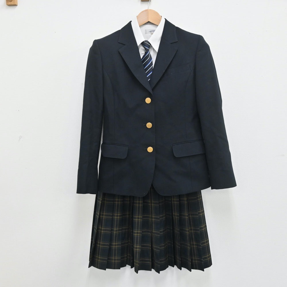 値下げ 制服 中古】福井県 啓新高等学校 女子制服 5点 (ブレザー・ニット