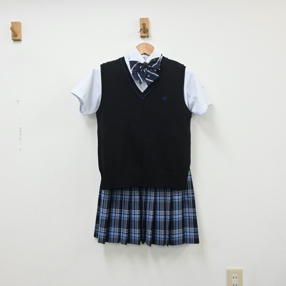 中古制服】神奈川県 鵠沼高等学校 女子制服 5点（シャツ・ニット