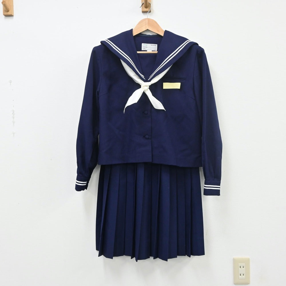 【中古】沖縄県 浦添中学校 女子制服 3点（セーラー服・スカート）sf009831