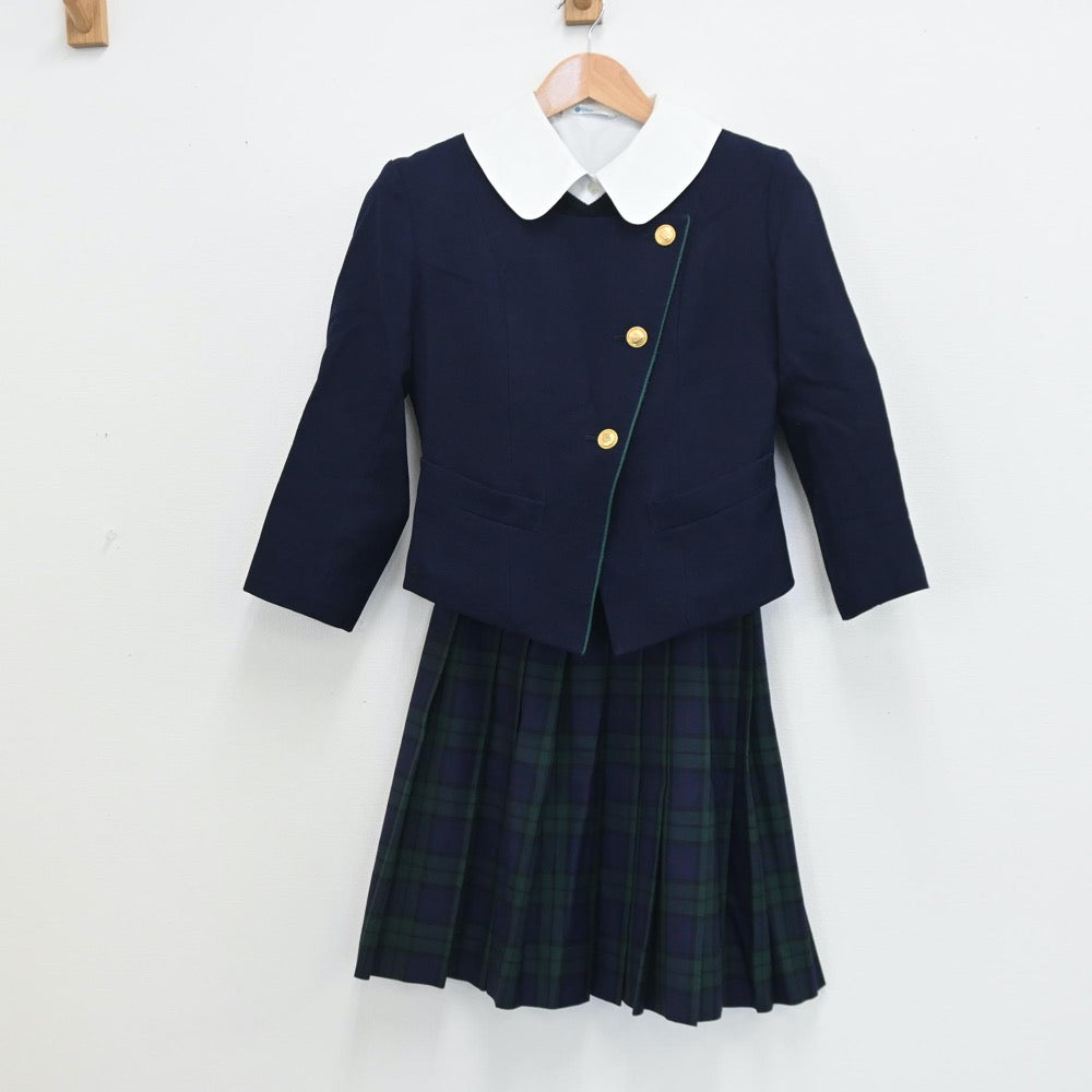 【中古】三重県 学校法人暁学園暁高等学校 女子制服 4点（シャツ・ブレザー・ニット・スカート）sf010724