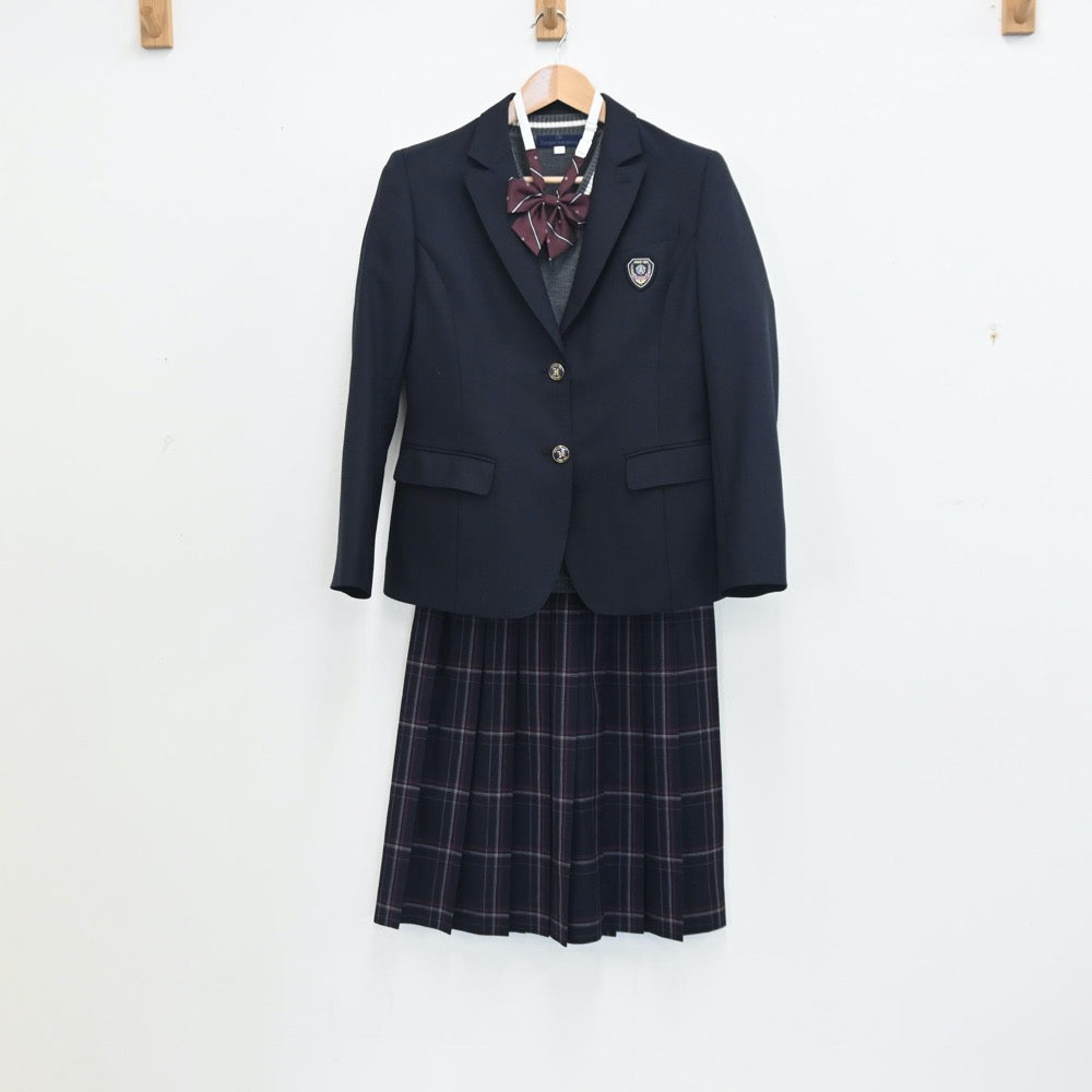 東北高校 サブユニフォーム レディース【再々値下げ】 中古】東京都 城北高等学校 女子制服 5点 (ブレザー・ニット