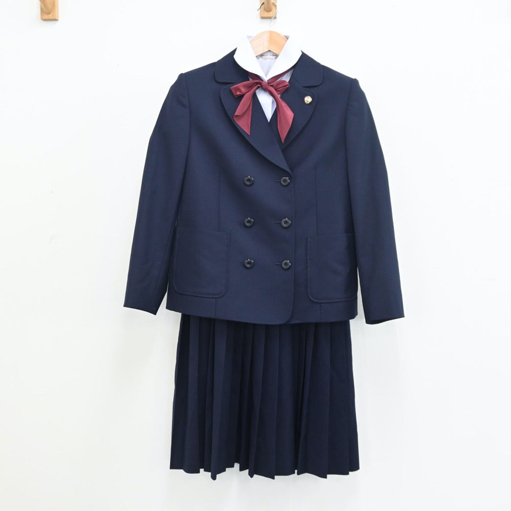 【中古】愛知県 椙山女学園中学校 女子制服 5点（ジャンパースカート・シャツ・ニット・ブレザー）sf010761