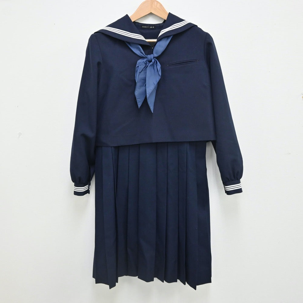 【中古】福岡県 福岡県立修猷館高等学校 女子制服 3点（セーラー服・ジャンパースカート）sf010831