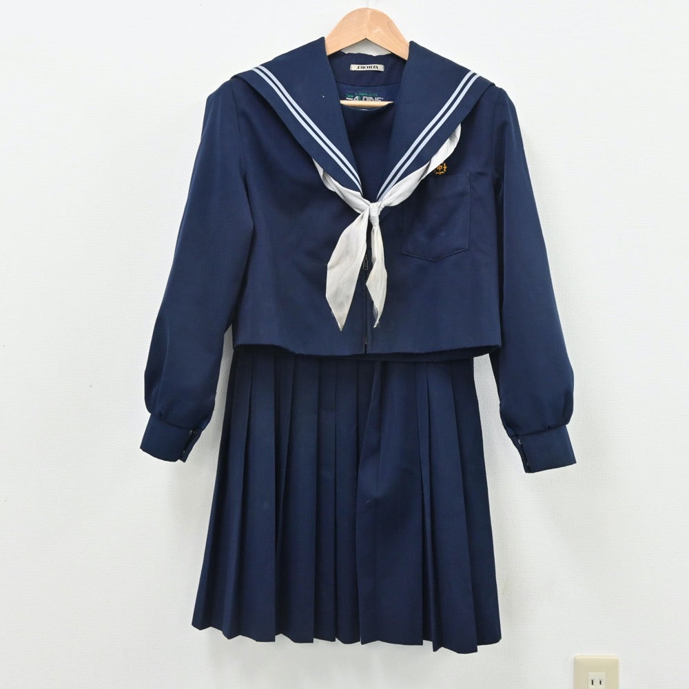 【中古】三重県 光陵中学校 女子制服 4点（セーラー服・スカート）sf010987