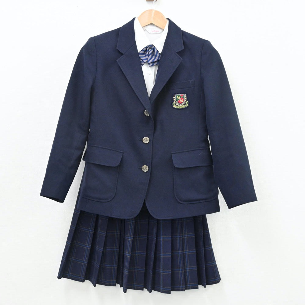 【中古】愛知県 猿投農林高等学校 女子制服 6点（ブレザー・シャツ・ニット・スカート）sf010989