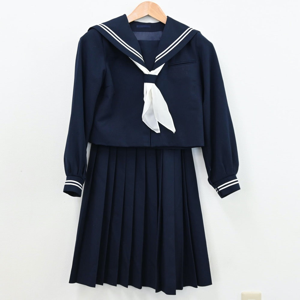 中古制服】千葉県 亀山中学校 女子制服 3点（セーラー服