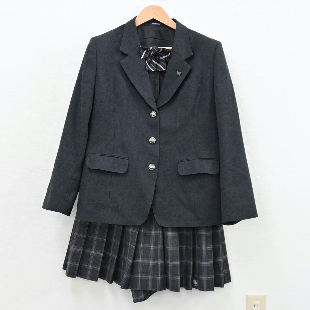 中古制服】新潟県 小千谷西高等学校 女子制服 5点（ブレザー・ニット