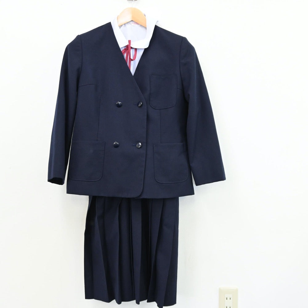 【中古】青森県 青森市立佃中学校 女子制服 4点（ブレザー・シャツ・スカート）sf011246