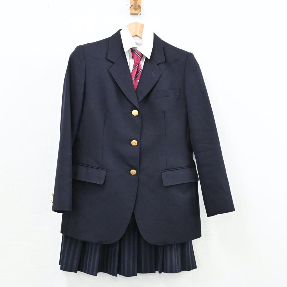 【中古】福島県 福島県立会津学鳳高等学校 女子制服 6点（ブレザー・シャツ・スカート）sf011281