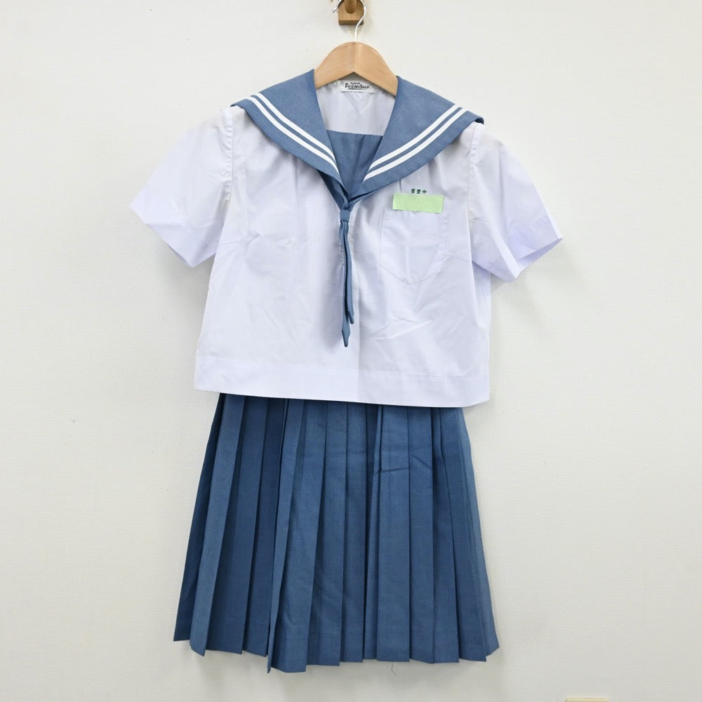 中古制服】沖縄県 首里中学校 女子制服 4点（セーラー服