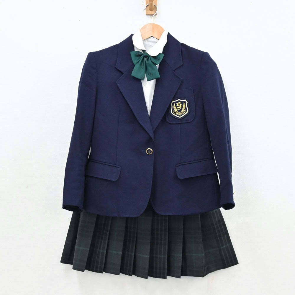 【中古】東京都 専修大学松戸高等学校 女子制服 5点（ブレザー・シャツ・ニット・スカート）sf011595