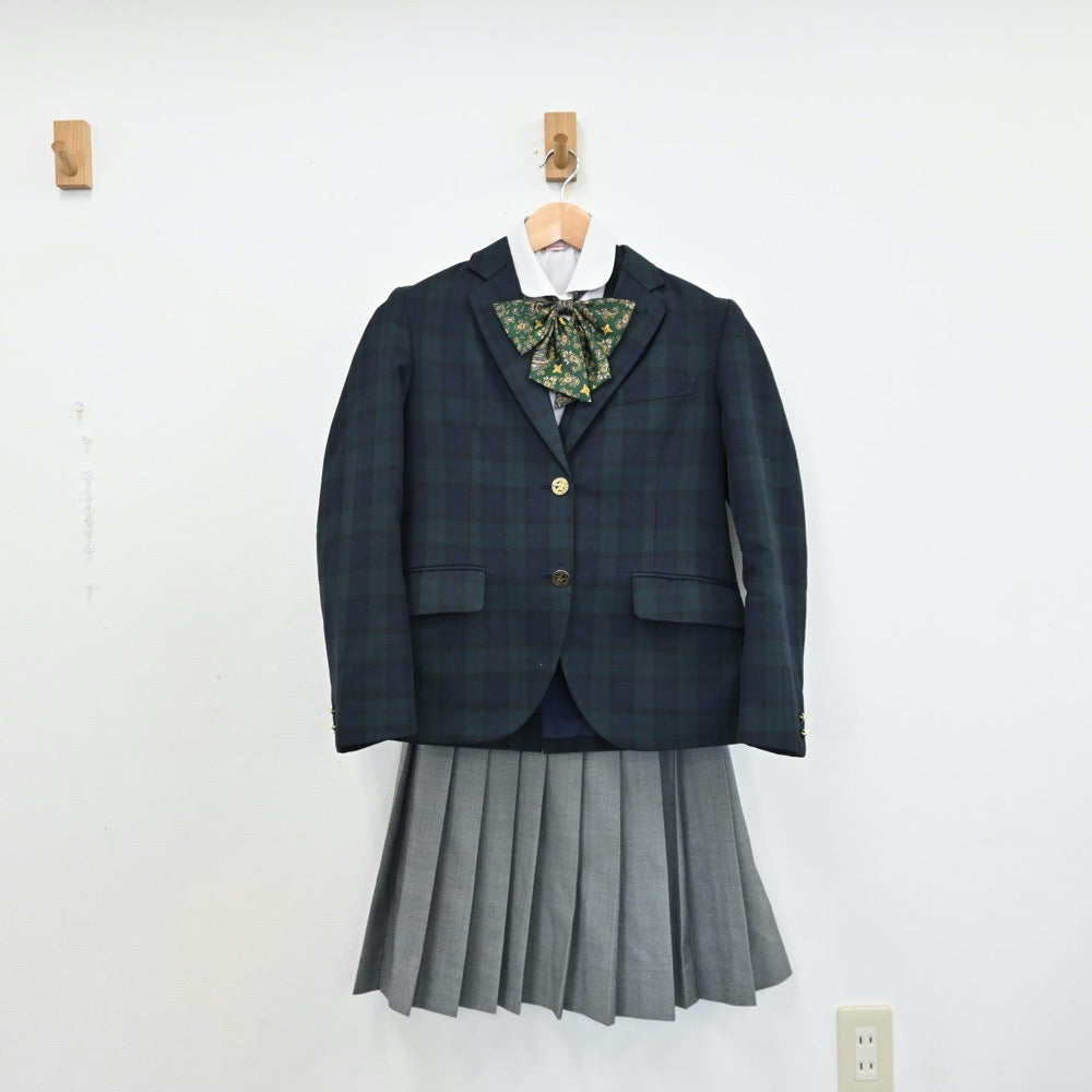 【中古】長崎県 長崎日大高等学校 女子制服 5点（ブレザー・シャツ・ベスト・スカート）sf011658