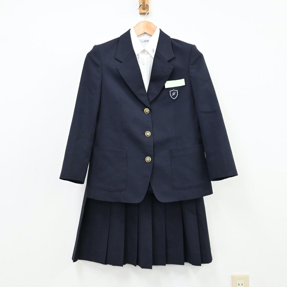 中古制服】福岡県 筑紫野市立二日市中学校 女子制服 4点（ブレザー