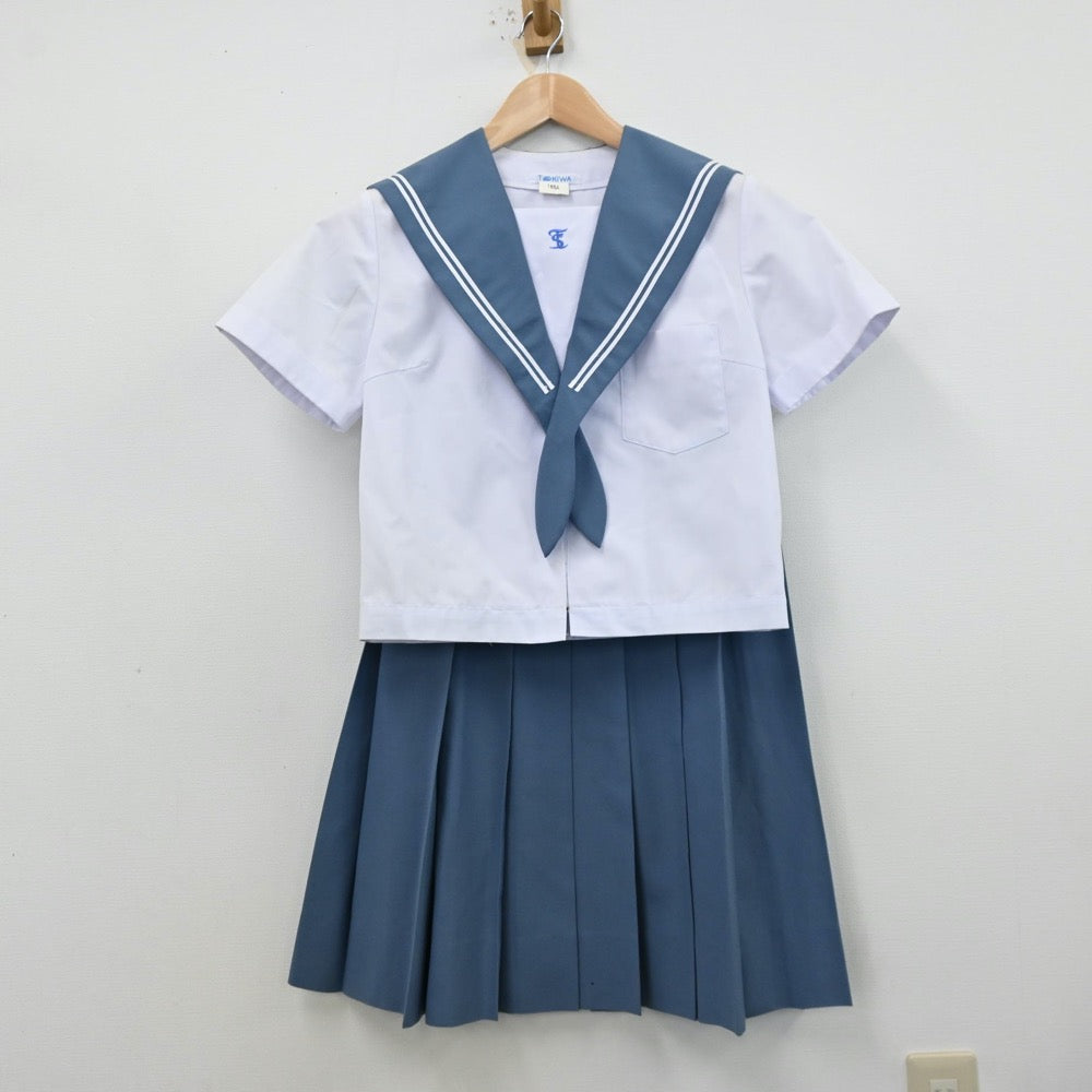 【中古】大分県 大分県立大分鶴崎高等学校 女子制服 2点（セーラー服・スカート）sf012416