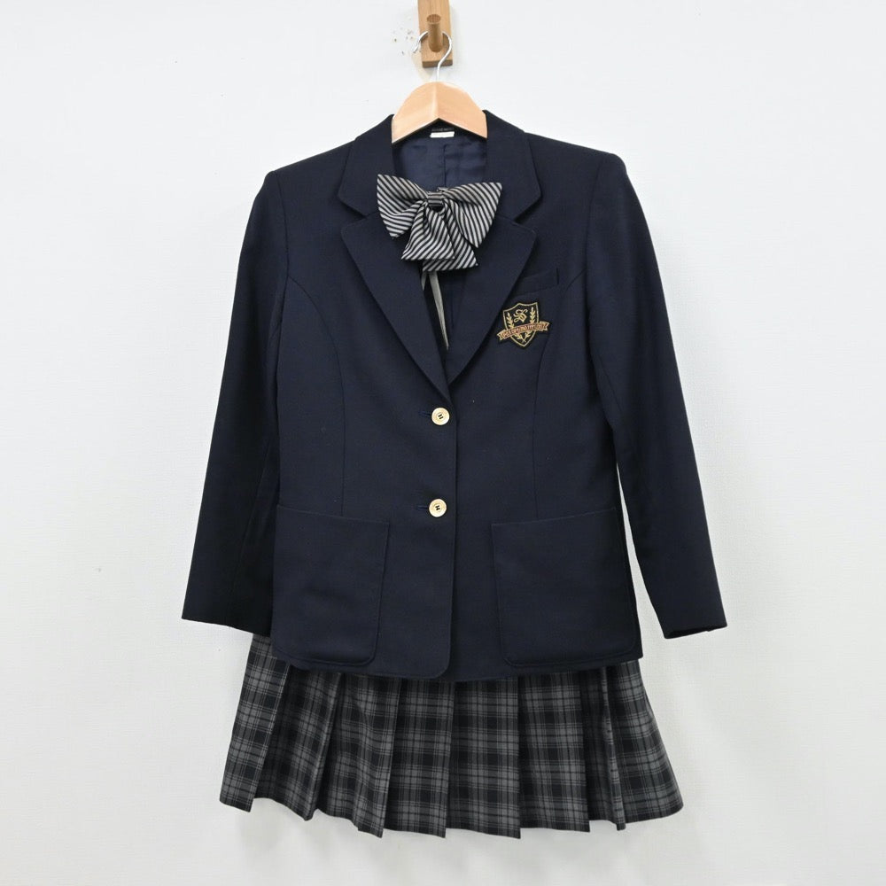 【中古】千葉県 聖徳大学附属聖徳高等学校 女子制服 3点（ブレザー・スカート）sf012461