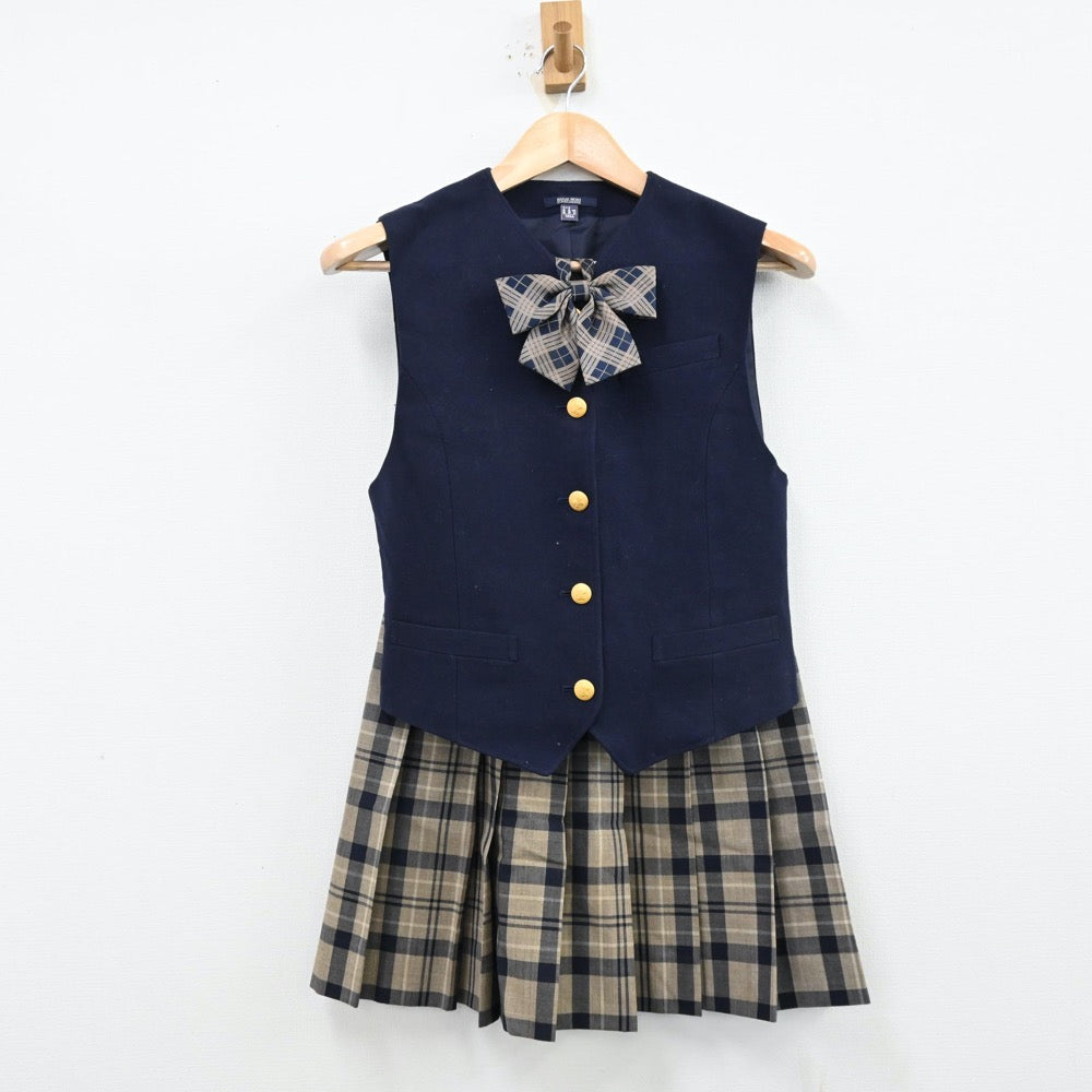 中古制服】東京都 足立区立東綾瀬中学校 女子制服 3点（ベスト