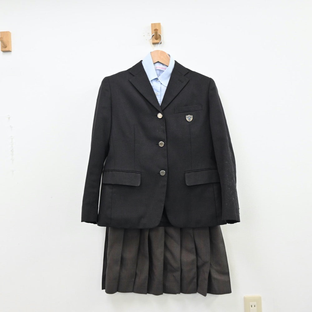 【中古】京都府 洛南高等学校 女子制服 3点（ブレザー・シャツ・スカート）sf012703