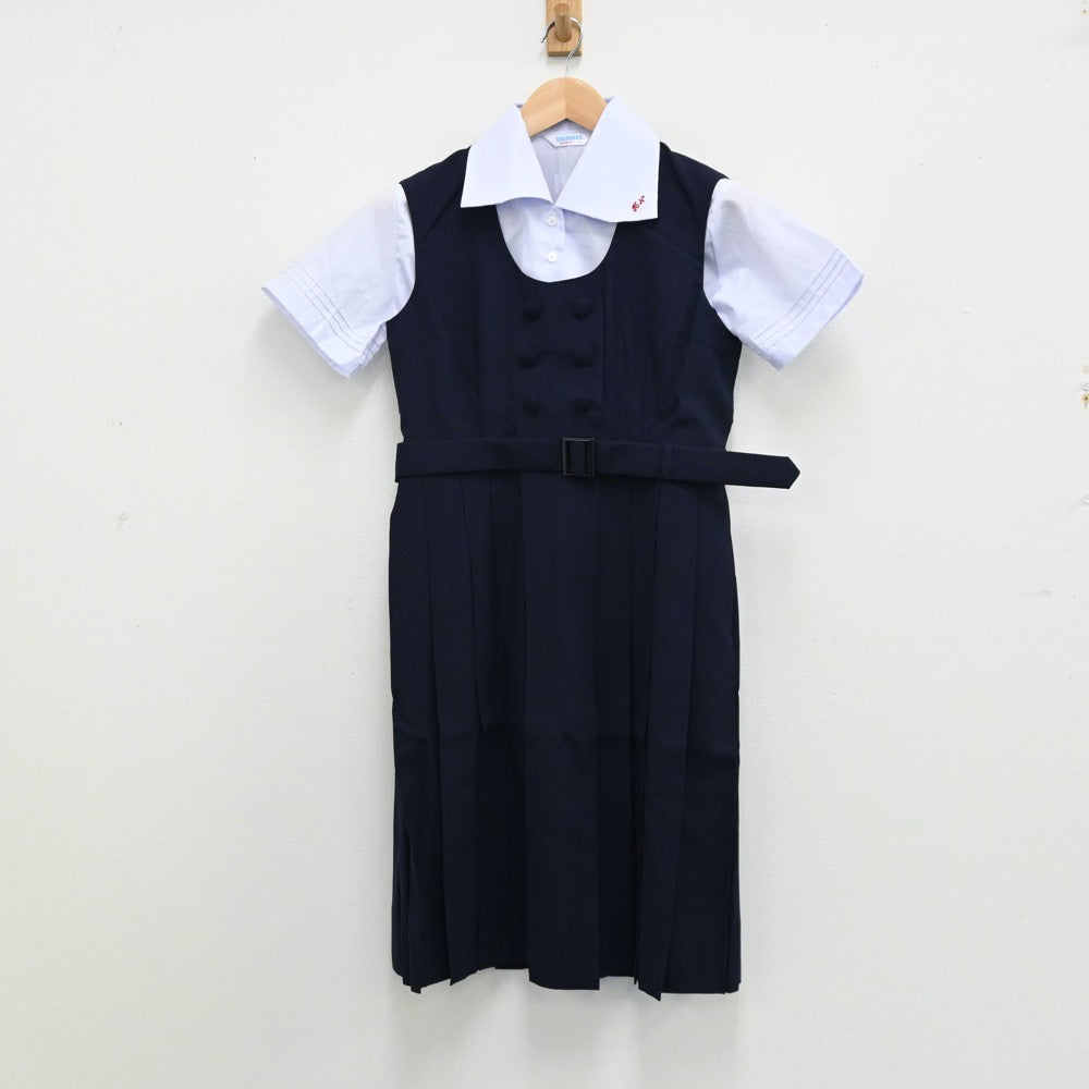 【中古】兵庫県 兵庫県立西宮高等学校 女子制服 2点（シャツ・ジャンパースカート）sf012934