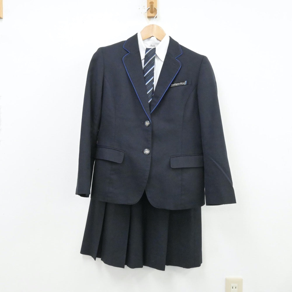 【中古】北海道 北海道旭川永嶺高等学校 女子制服 5点（ブレザー・ニット・シャツ・スカート）sf013155