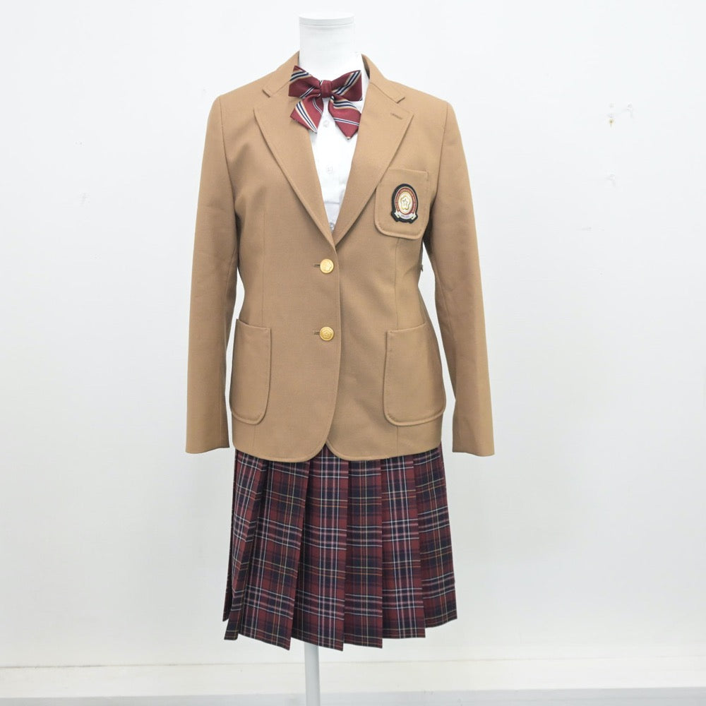 【中古】山口県 梅光学院中学校高等学校 女子制服 5点（ブレザー・シャツ・ニット・スカート）sf013438