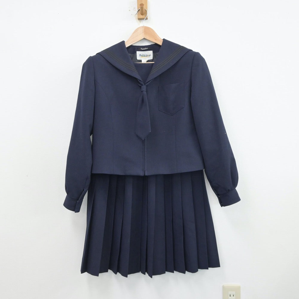 中古制服】北海道 富良野西中学校 女子制服 3点（セーラー服・スカート