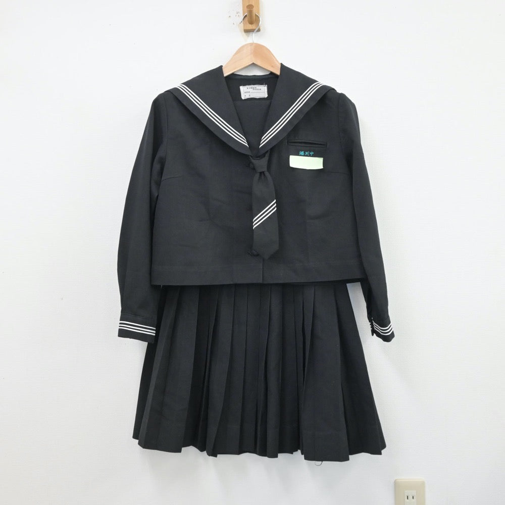 中古制服】沖縄県 港川中学校 女子制服 3点（セーラー服・スカート 