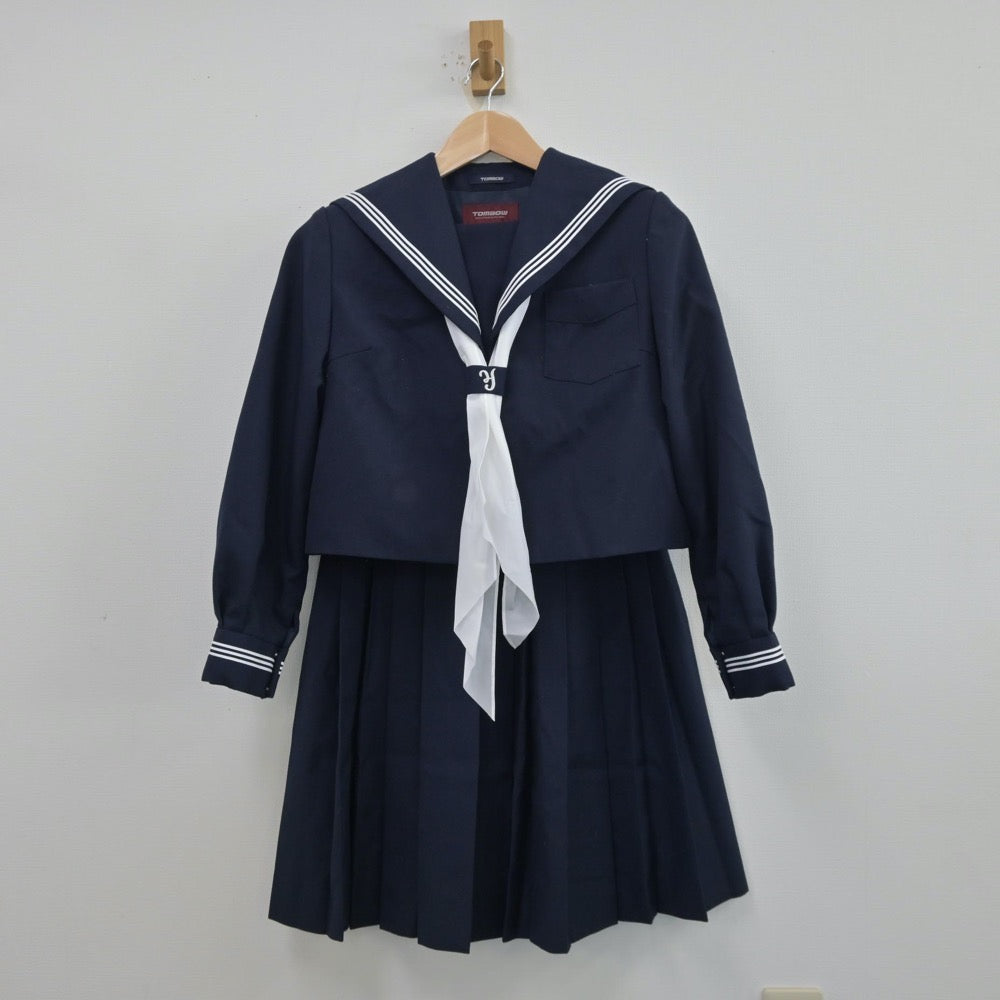 【中古】北海道 函館市湯川中学校 女子制服 5点（セーラー服・セーラー服・スカート）sf013590