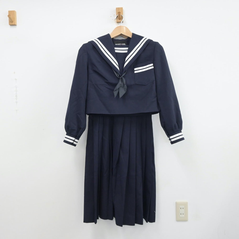 【中古】熊本県 熊本市立西山中学校 女子制服 3点（セーラー服・ジャンパースカート）sf013600