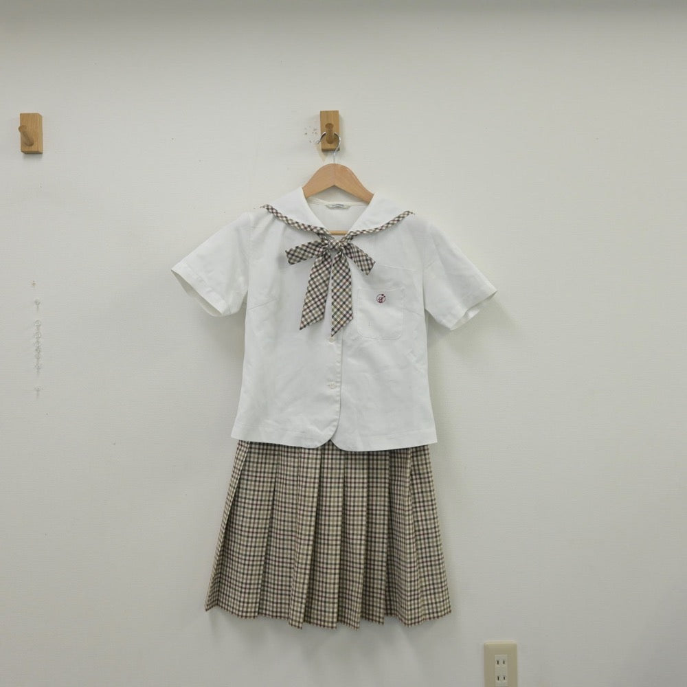 【中古】佐賀県 龍谷高等学校 女子制服 5点（セーラー服・スカート）sf013679