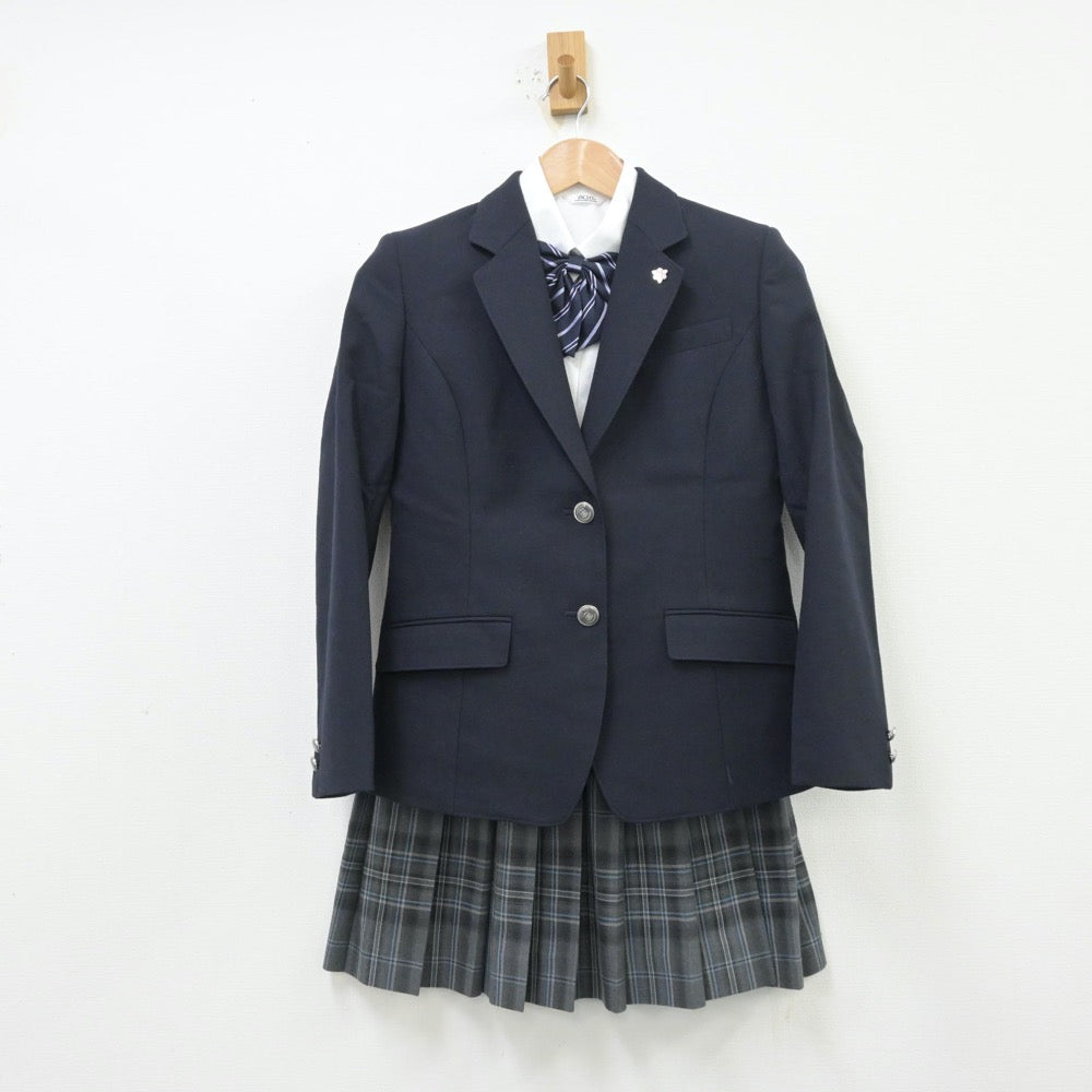 【中古】神奈川県 中央大学附属横浜中学校 女子制服 5点（ブレザー・シャツ・スカート）sf013793