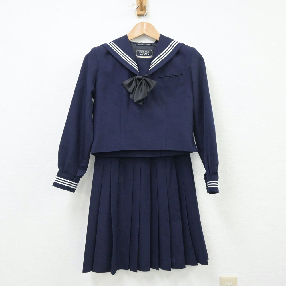 【中古】埼玉県 埼玉県立松山女子高等学校 女子制服 4点（セーラー服・スカート）sf013848