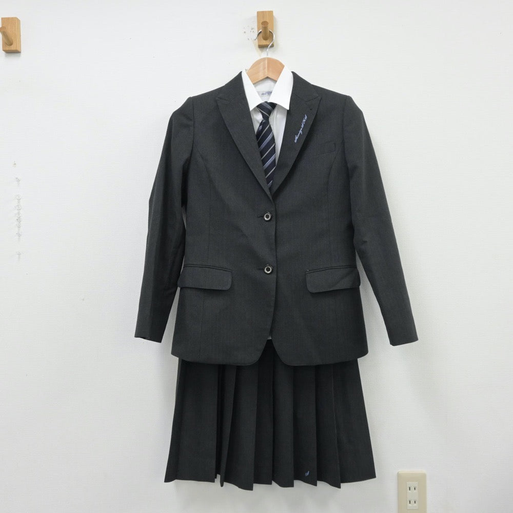 【中古】静岡県 清水桜ヶ丘高等学校 女子制服 5点（ブレザー・シャツ・ベスト・スカート）sf013894