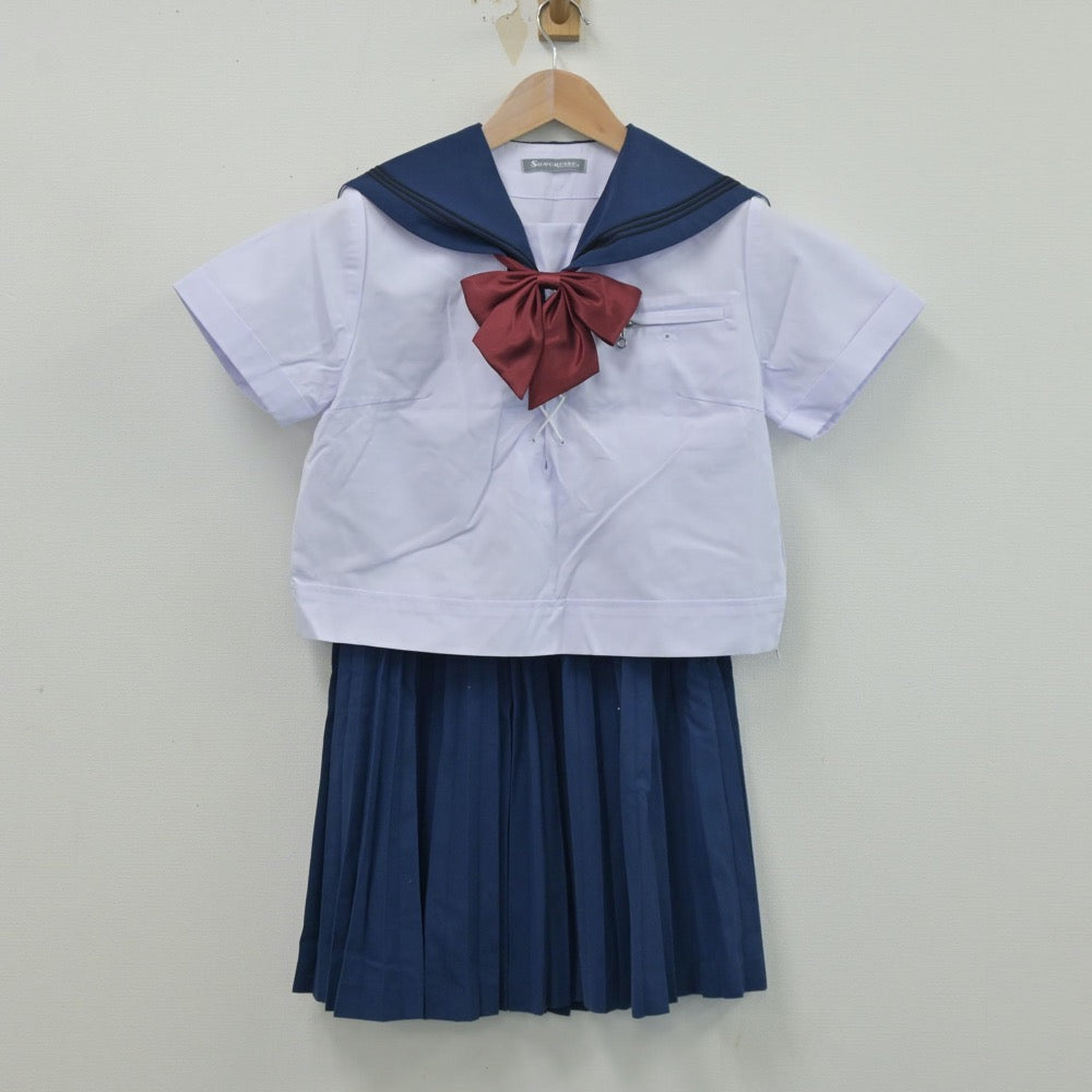 【中古】静岡県 日本体育大学浜松日体中・高等学校 女子制服 5点（セーラー服・スカート）sf014435