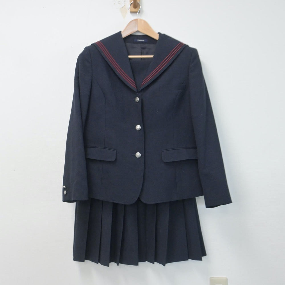 【中古】大阪府 早稲田摂陵高等学校 女子制服 3点（セーラー服・スカート）sf014722