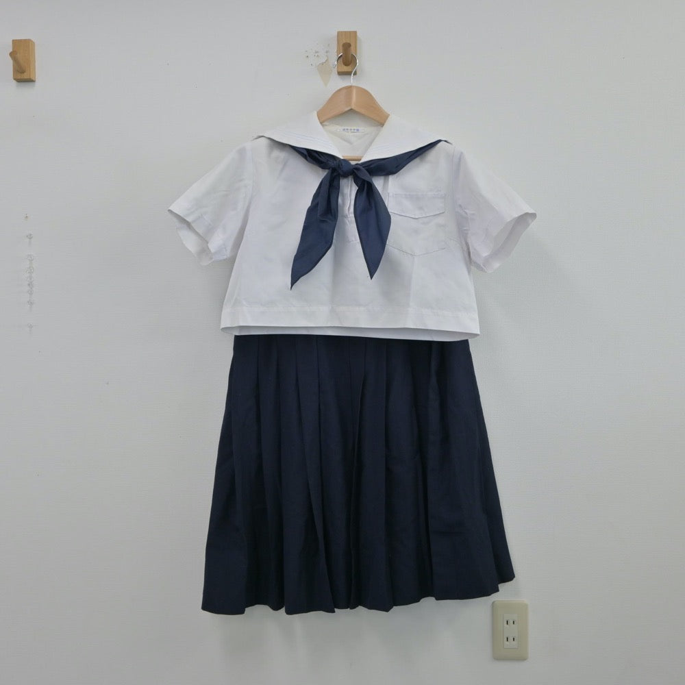 【中古】福岡県 筑紫女学園 女子制服 5点（セーラー服・スカート）sf015263