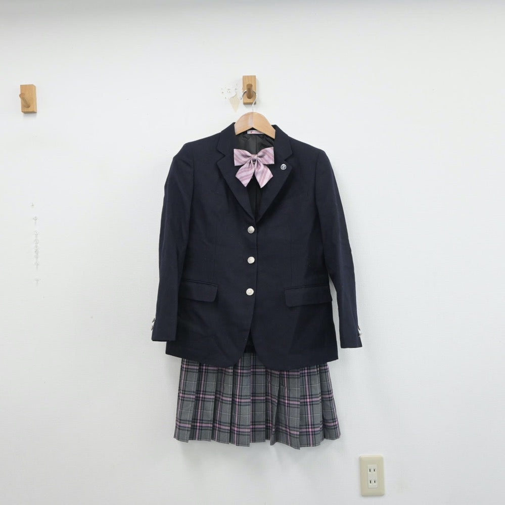 中古制服】神奈川県 クラーク記念国際高等学校 女子制服 4点（ブレザー 