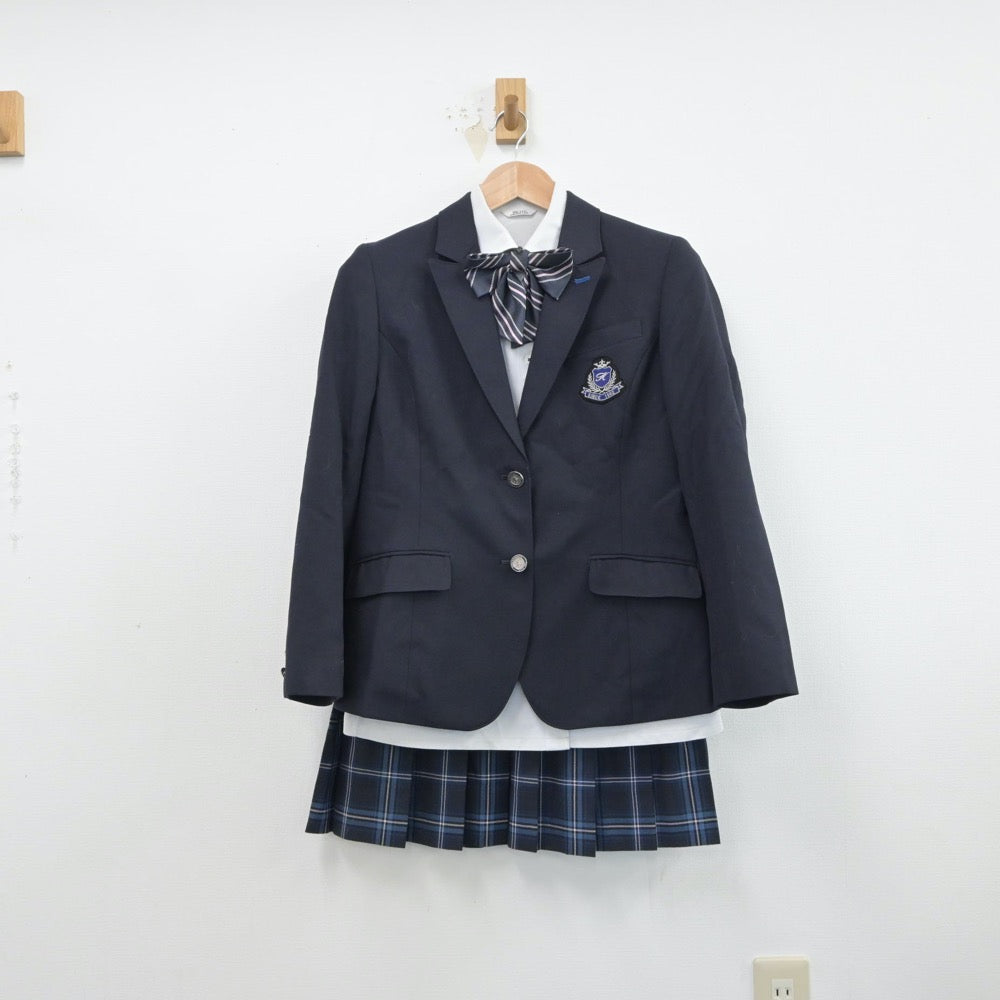 【中古】福岡県 福岡県公立古賀竟成館高等学校 女子制服 4点（ブレザー・シャツ・スカート）sf015748