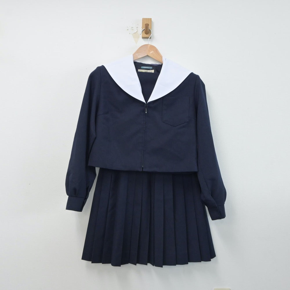 中古制服】福岡県 香椎第2中学校 女子制服 3点（セーラー服