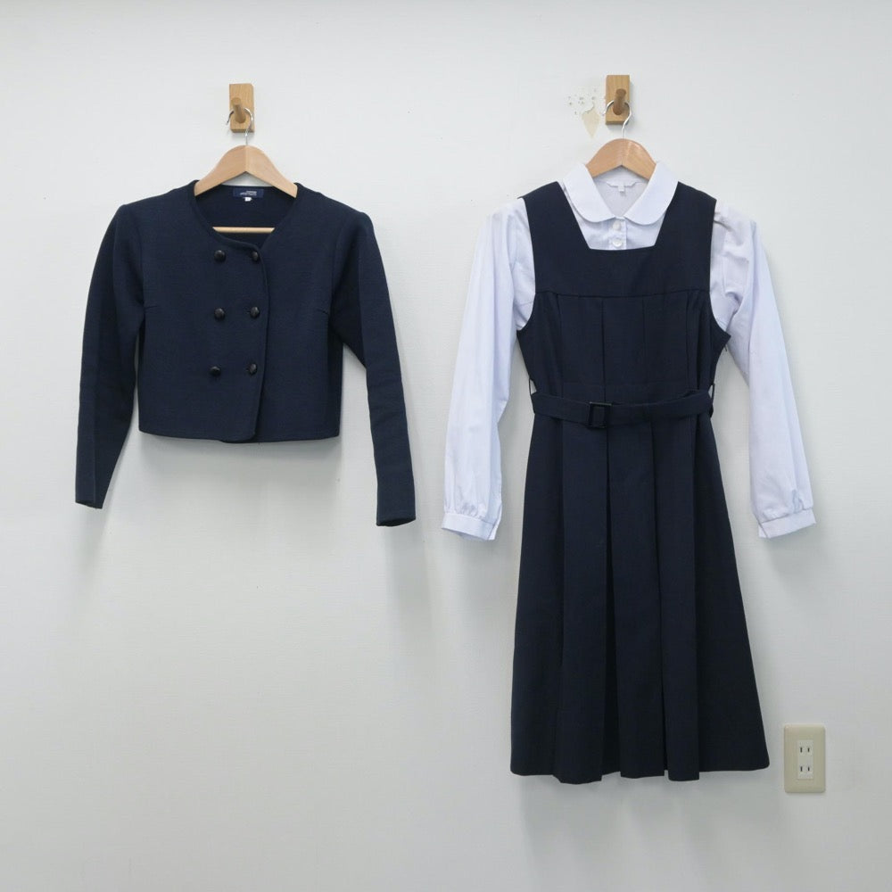 【中古】福岡県 福岡雙葉高等学校 女子制服 3点（ブレザー・シャツ・ジャンパースカート）sf015961