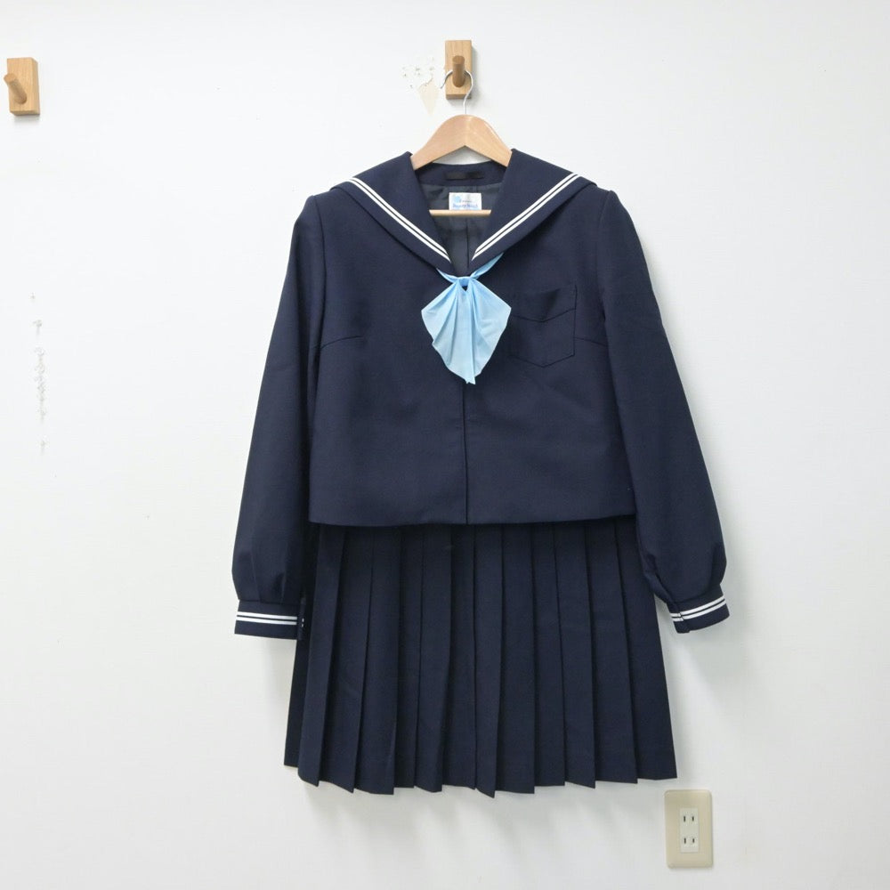 【中古】青森県 弘前市立第二中学校 女子制服 3点（セーラー服・スカート）sf016023