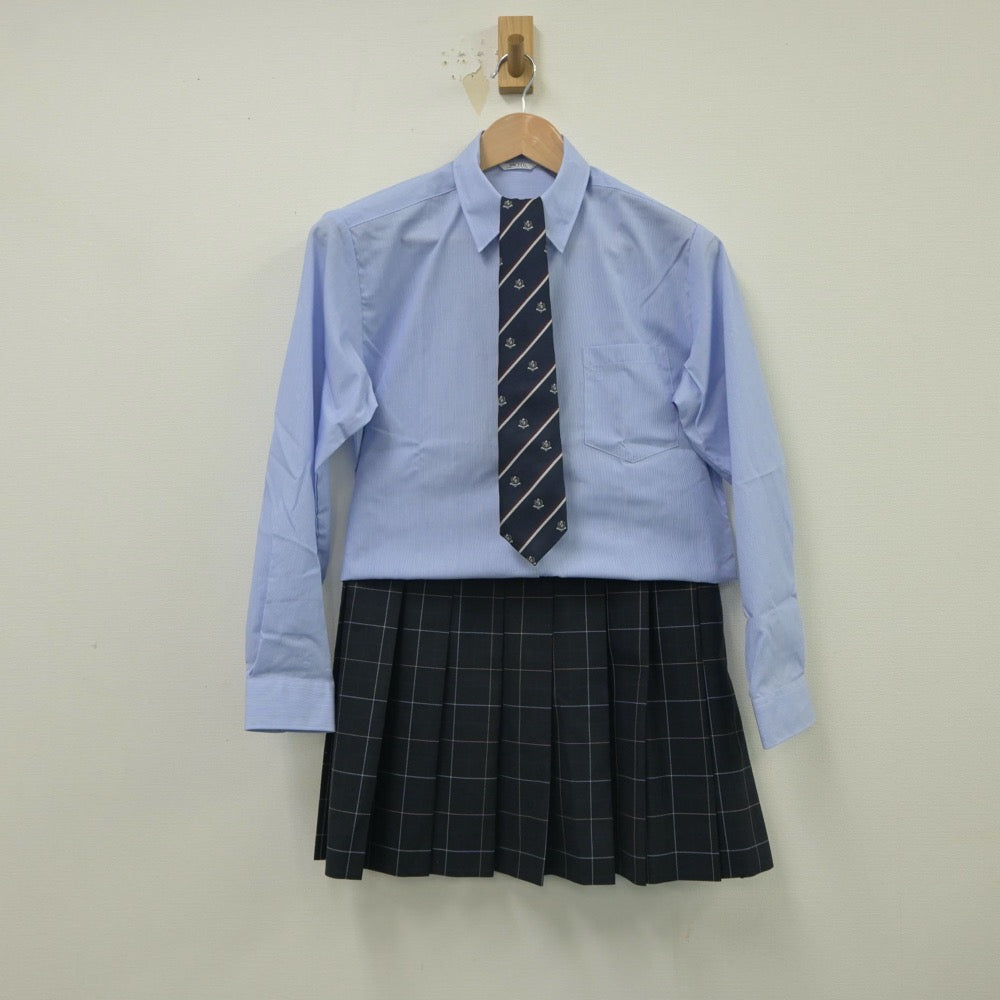 【中古】東京都 都立千歳ヶ丘高等学校 女子制服 4点（シャツ・スカート）sf016043