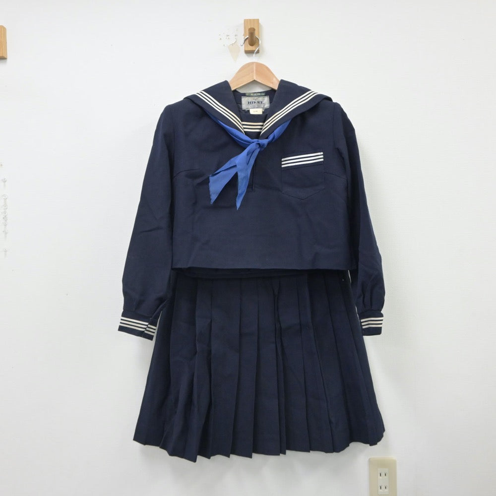 【中古】茨城県 茨城県日立市立平沢中学校 女子制服 3点（セーラー服・スカート）sf016056