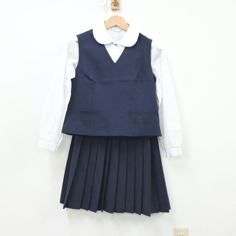 中古制服】富山県 入善西中学校 女子制服 3点(シャツ・ベスト 中古制服】富山県 入善西中学校 女子制服 3点(シャツ・ベスト