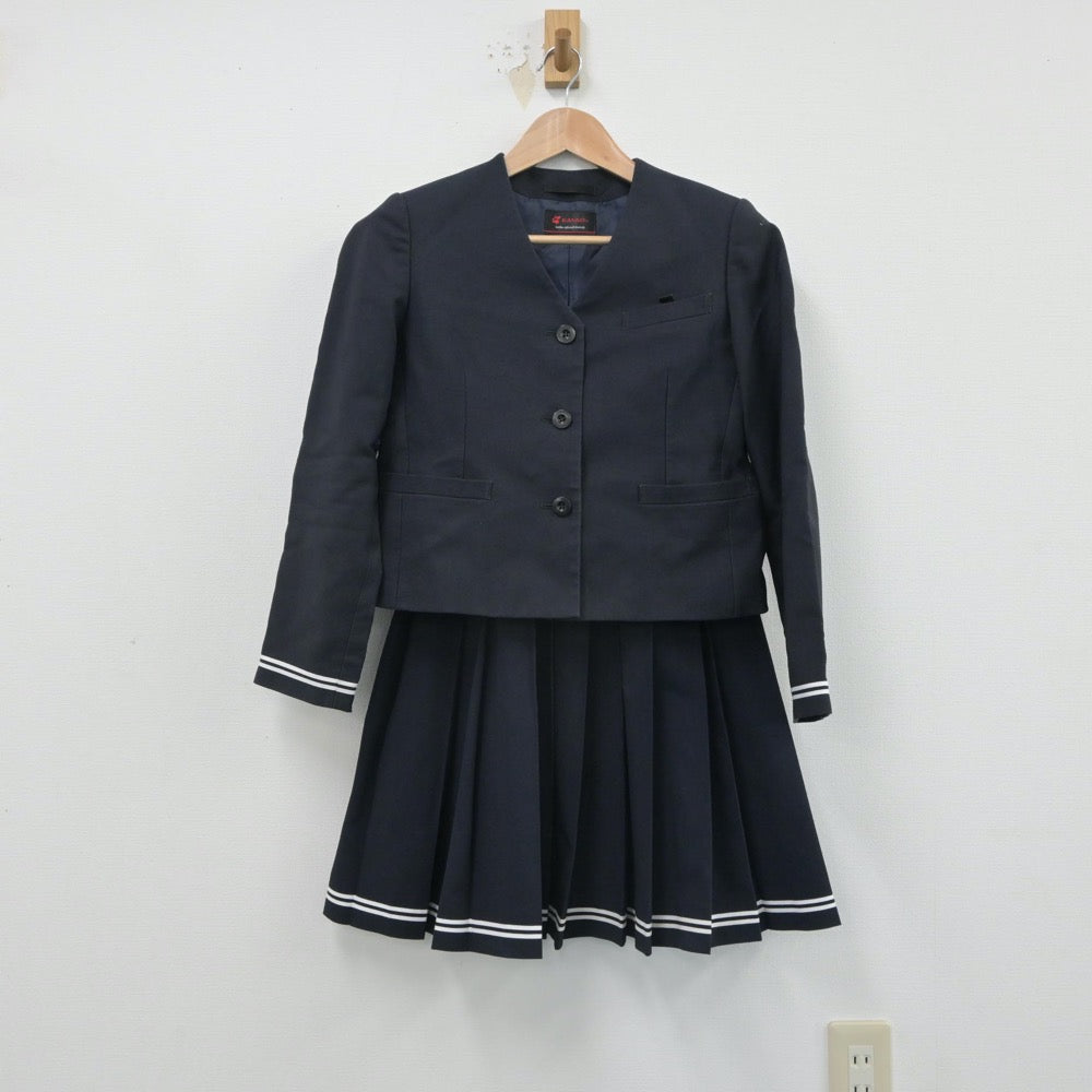 【中古】岡山県 岡輝中学校 女子制服 4点（ブレザー・スカート）sf016524