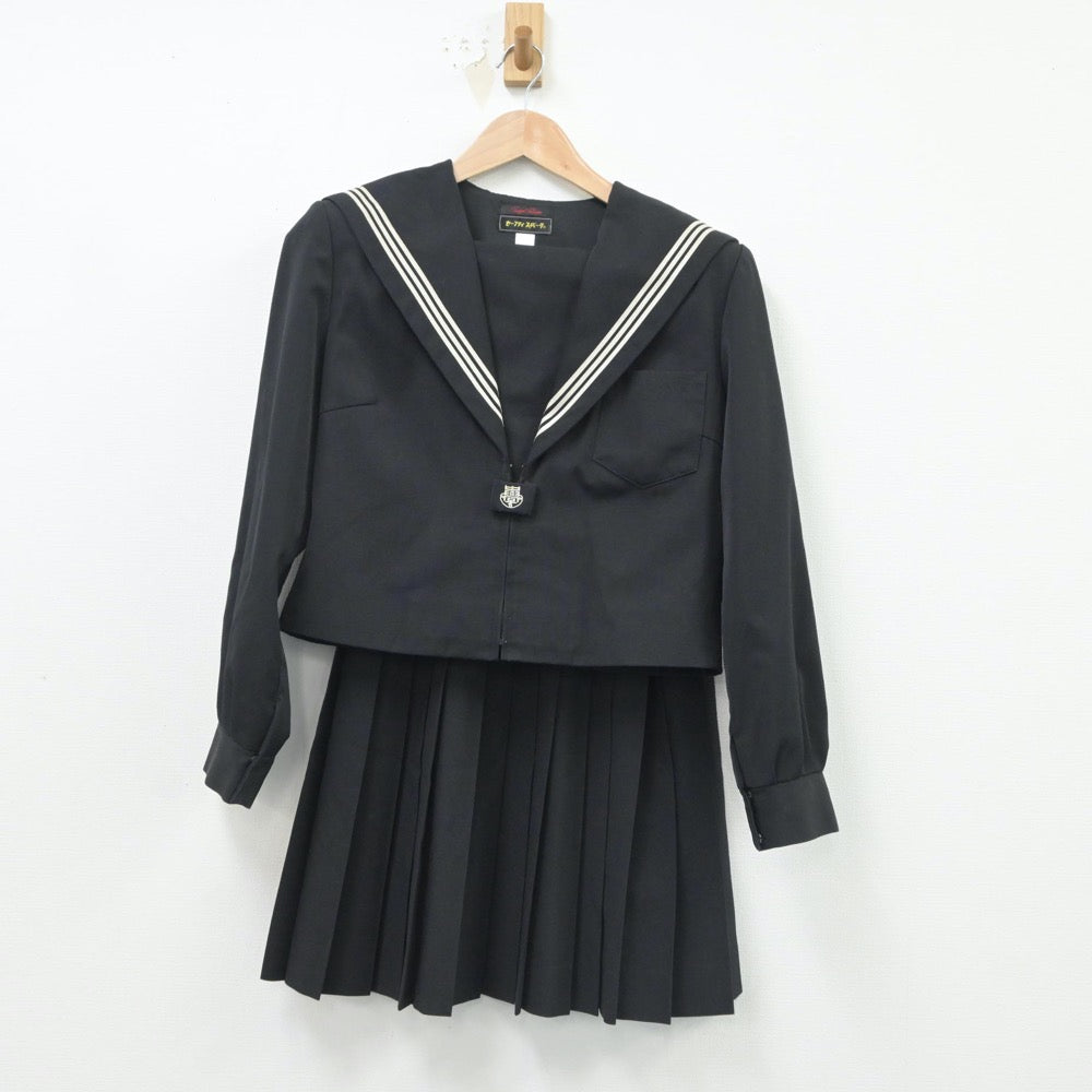 【中古】三重県 菰野中学校 女子制服 3点（セーラー服・スカート・スカート）sf016715