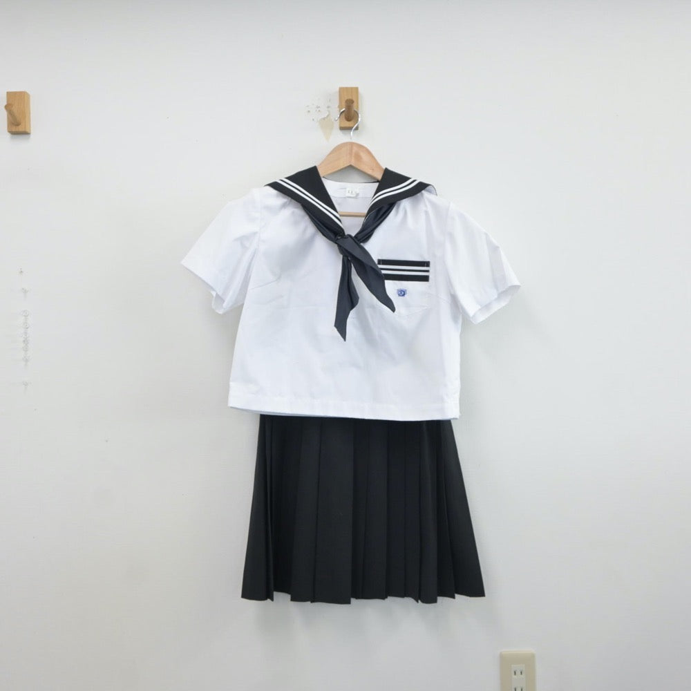 【中古】栃木県 足利短期大学附属高等学校 女子制服 4点（セーラー服・スカート）sf016790