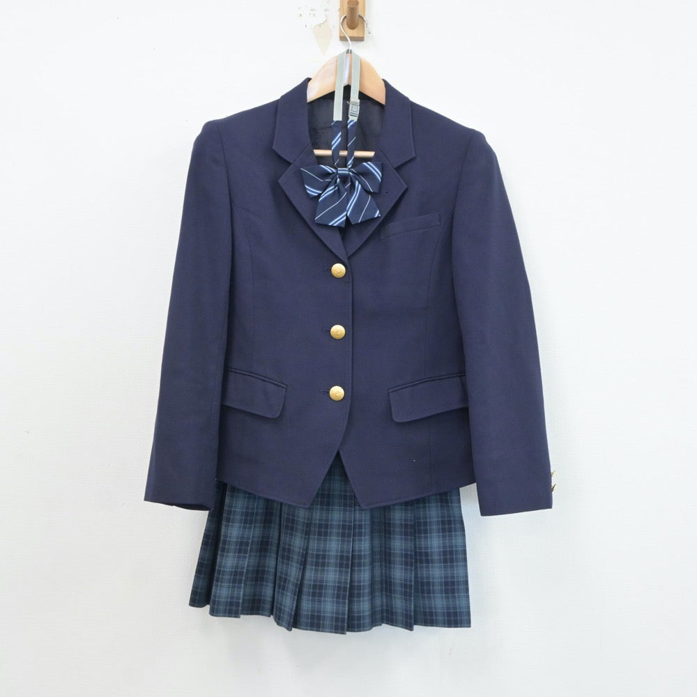 【中古】千葉県 敬愛学園高等学校 女子制服 4点（ブレザー・ニット・スカート）sf017016